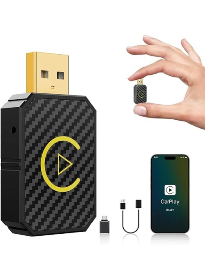 Smart Wireless CarPlay Adapter – Bluetooth & WiFi Connectivity – Converts Wired to Wireless Systems – Plug & Play Mini Dongle Compatible with iOS 10+ - Image 1